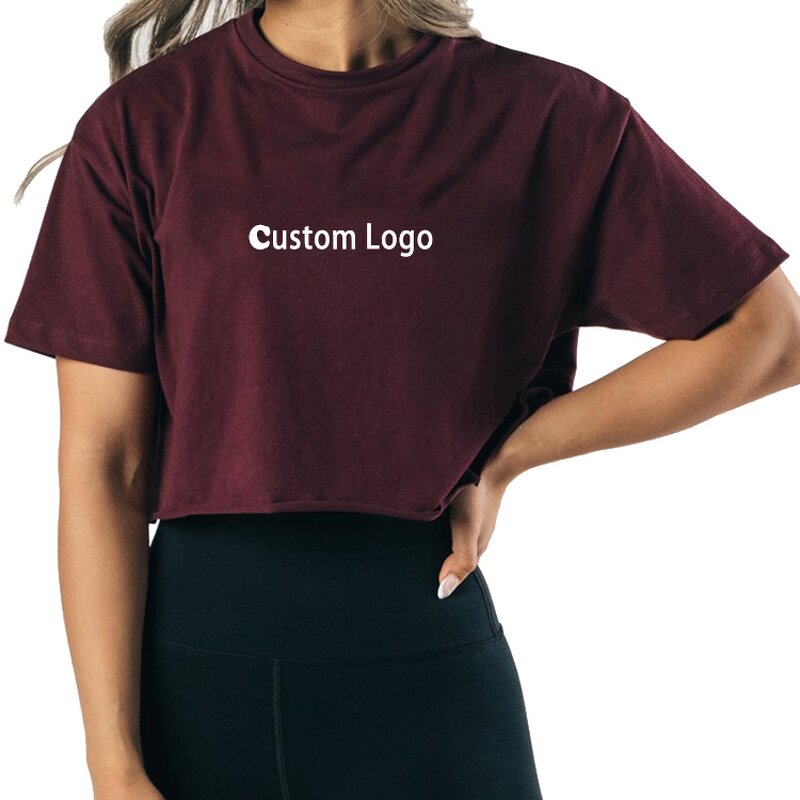 Women's Crop Top Manufacturer - Oem Custom Logo Quick Dry Loose Breathable Gym Yoga Sport Sexy Tee