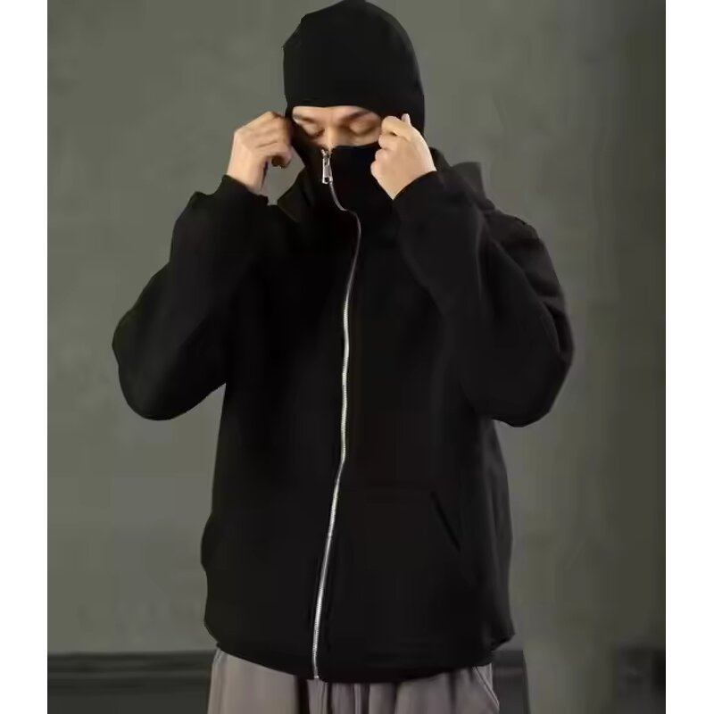 Balaclava Hoodie Manufacturer - Custom Logo Double Layer Full Zip Oversized 3D Design