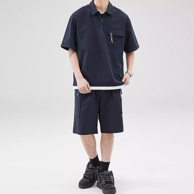 Men's Polo Shirt Manufacturer - Custom Logo Breathable Quick Dry Slim Fit Pocket Zipper Tee