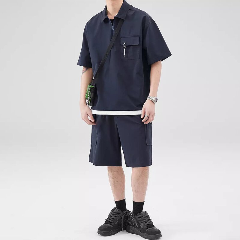 Men's Polo Shirt Manufacturer - Custom Logo Breathable Quick Dry Slim Fit Pocket Zipper Tee