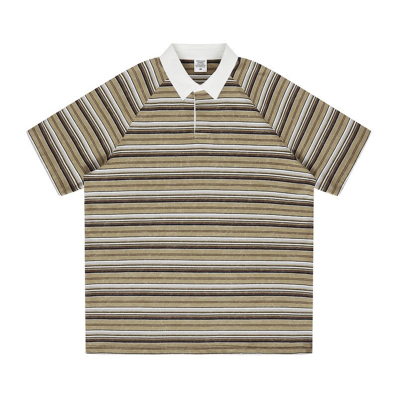 Men's Striped T-Shirt Manufacturer - OEM 280gsm 100% Cotton Classic Stripe Neck Eco-Friendly Breathable Tee
