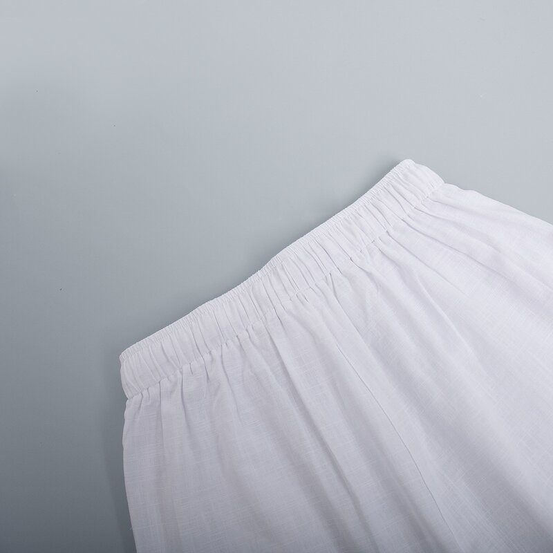 Women's Linen Set Manufacturer - Casual Clothing 2-Piece Business Work Outfits Long Sleeve Shirt High Waist Pants