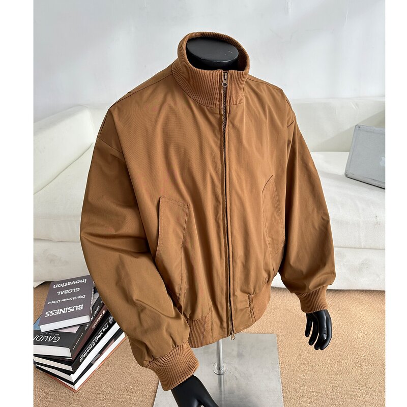 Men's Satin Jacket Manufacturer - Custom Streetwear Blank Polyester Oversized Unisex Zipper Plus Size Coat