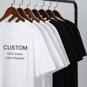 Men's T-Shirt Manufacturer - Custom Plain White Black Cotton Wholesale Blank Printing Tee