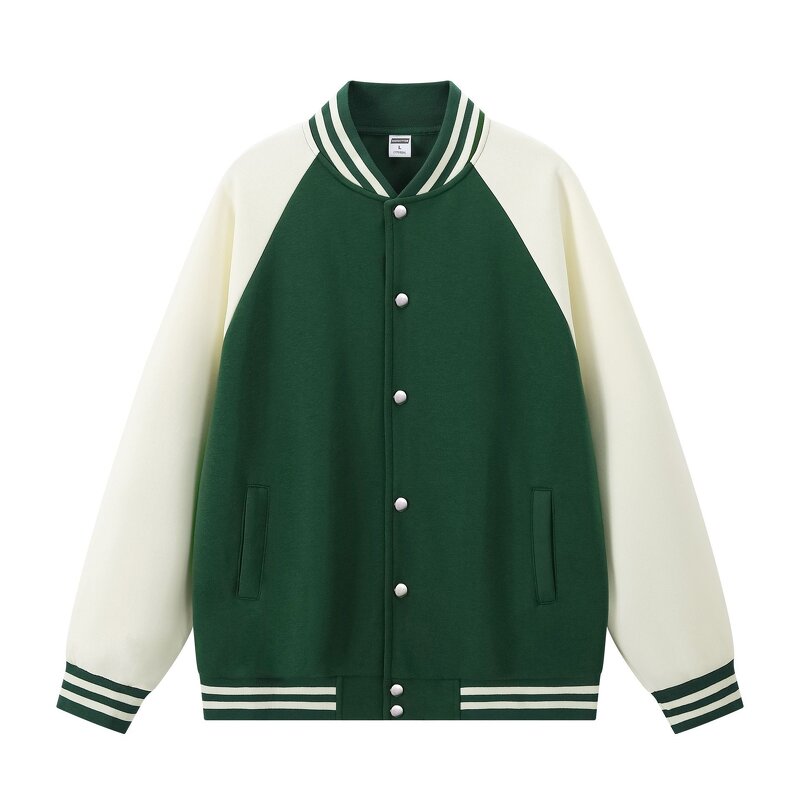 Men's Baseball Jacket Manufacturer - Autumn Winter American Style Casual Trendy Loose Color Block Jacket
