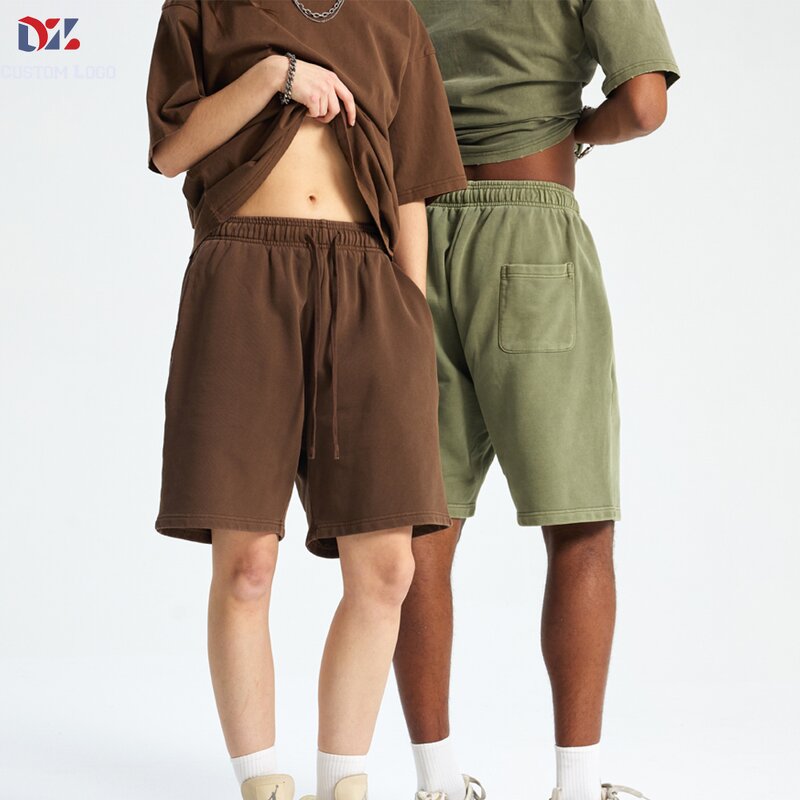 Men's Cotton Shorts Manufacturer - OEM Wholesale Custom Digital Print 420gsm 100% Cotton Acid Washed Shorts