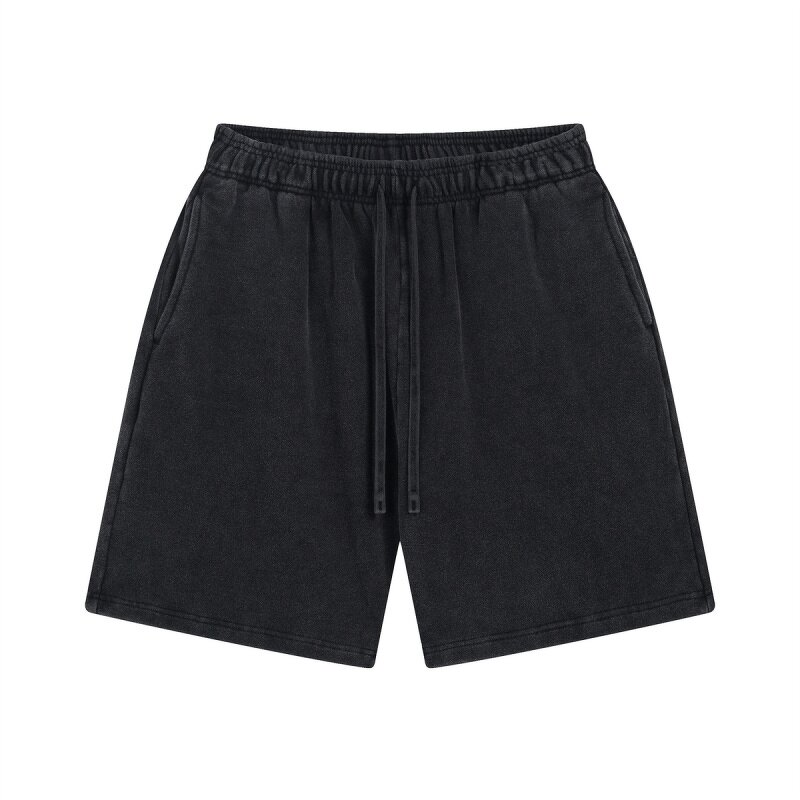 Men's Casual Shorts Manufacturer - Summer 330gsm Waffle Cotton Breathable Elastic Loose Drawstring Shorts