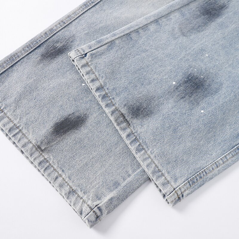 Men's Casual Jeans Manufacturer - Hot-Rolled Diamond Loose Straight Mid Waist Summer Washable Denim Pants