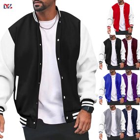 Men's Baseball Jacket Manufacturer - US Size Plus Size Winter Warm Letterman Logo Custom Jacket