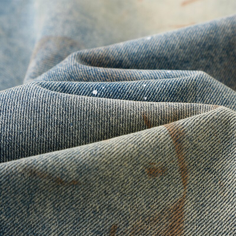 Men's Denim Trousers Manufacturer - Wholesale Distressed Heavy Washed Retro Fried Salt Loose Pants