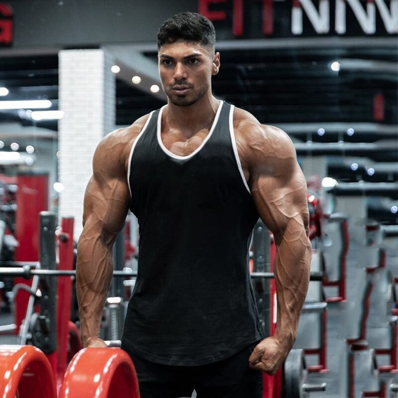 Men's Gym Tank Top Manufacturer - Custom Eco-Friendly Breathable Ribbed Cotton Fitness Stringers