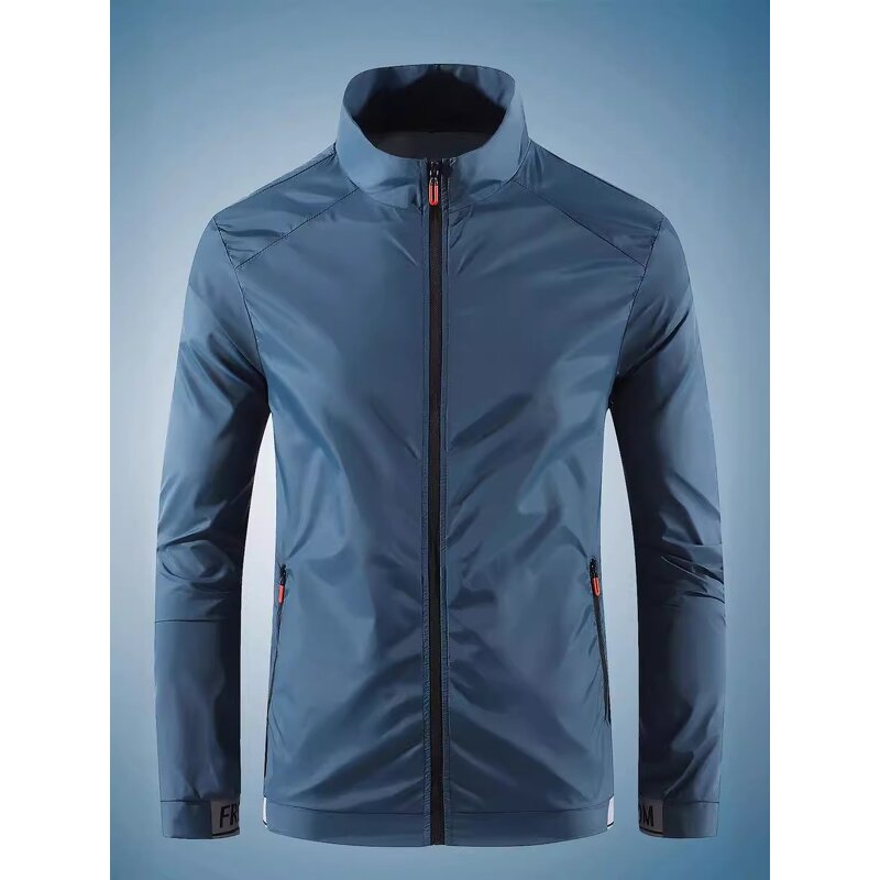 Men's Sun Protective Coat Manufacturer - Ice Silk Thin Breathable Casual Loose Collar Outdoor Fishing Jacket