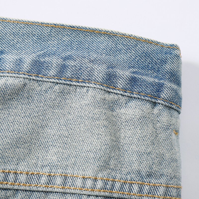 Men's Denim Trousers Manufacturer - Wholesale Distressed Heavy Washed Retro Fried Salt Loose Pants