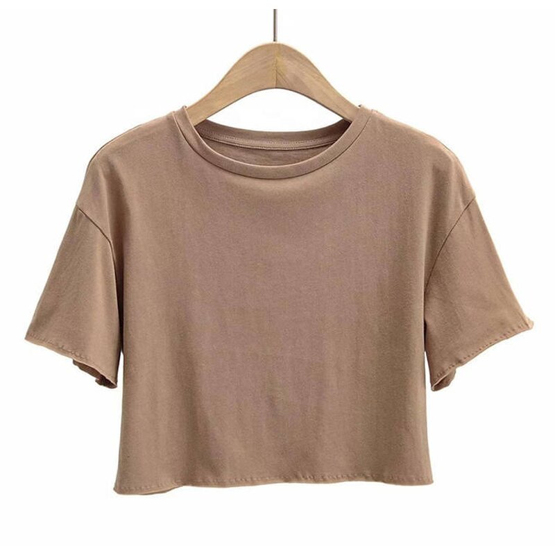 Women's Fitness Tee Manufacturer - Manufacture Custom Cropped Graphic Cotton Printed logo Crop Tops Tshirt