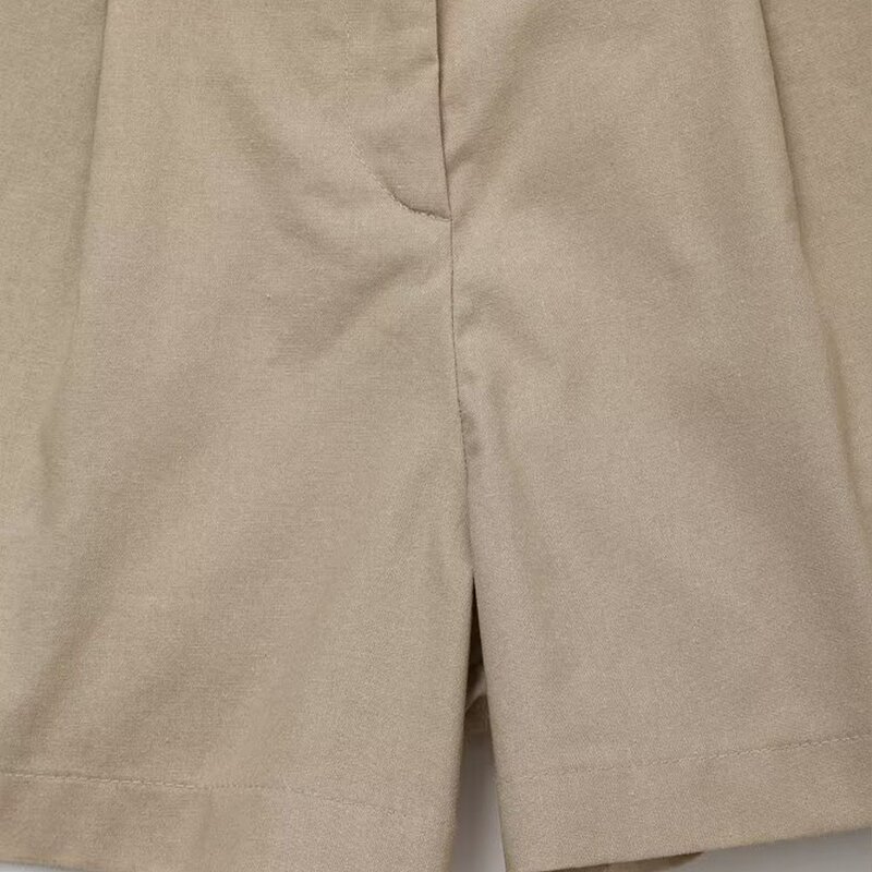 Women's Leisure Shorts Manufacturer - Spring New Fashion Neutral Wind Vintage High Waist Zipper Shorts