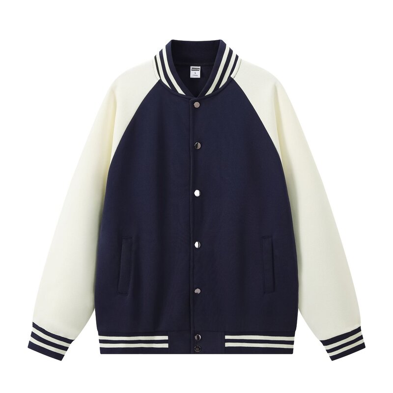 Men's Baseball Jacket Manufacturer - Autumn Winter American Style Casual Trendy Loose Color Block Jacket
