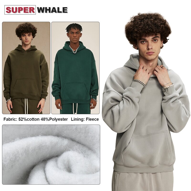 Men's Pullover Hoodie Manufacturer - Wholesale 350 Grams High Quality Fleece Cotton Oversized Digital Print Hoodie