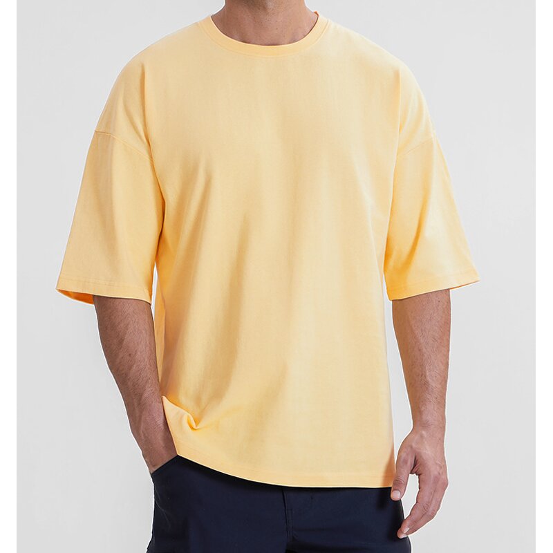 Men's T-Shirt Manufacturer - 250gsm Drop Shoulder Heavyweight Blank Streetwear Boxy Oversized Tee