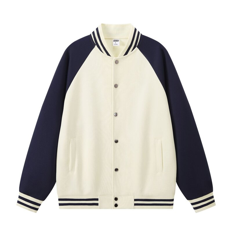 Men's Baseball Jacket Manufacturer - Autumn Winter American Style Casual Trendy Loose Color Block Jacket