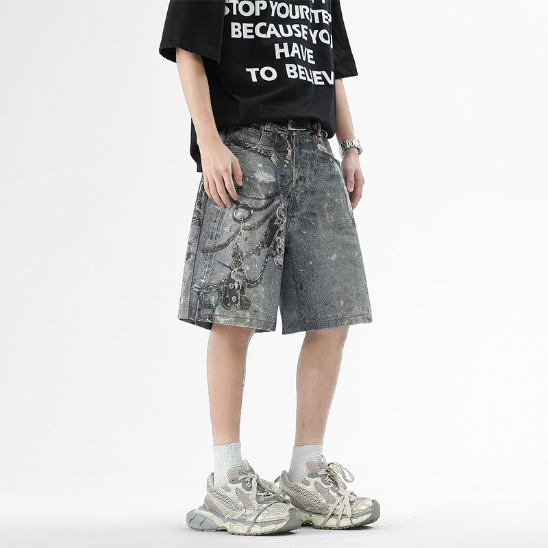 Men's Denim Shorts Manufacturer - Custom American High Street Classic Washed Fashion Jeans Shorts