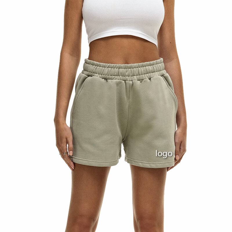 Women's Running Shorts Manufacturer - New Design Cotton Wholesale Casual Acid Wash Jogging Sport Shorts