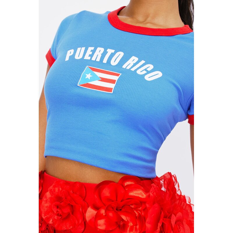 Women's Crop T-Shirt Manufacturer - Summer Fashion Rib Knit Ringer Short Sleeve Logo Embroidery Hip-hop Tee