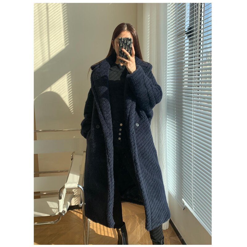 Women's Wool Coat Manufacturer - Winter High Quality Long Vintage Plus Size Double Breasted Wool Blend Coat