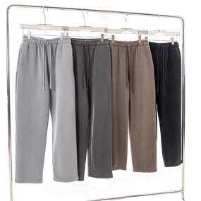 Men's Fleece Pants Manufacturer - High-End Custom Printed Straight Loose Trend Flat OEM Service Pants