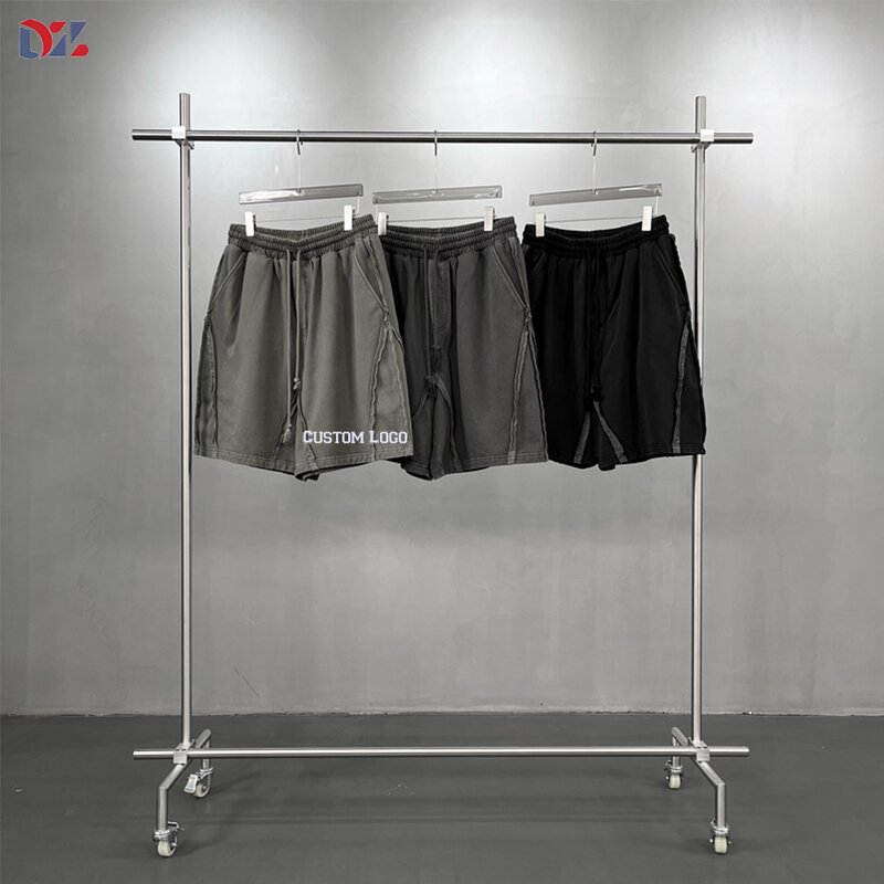 Men's Denim Shorts Manufacturer - OEM Custom French Terry Heavyweight Acid Wash Sun Faded Distressed Shorts