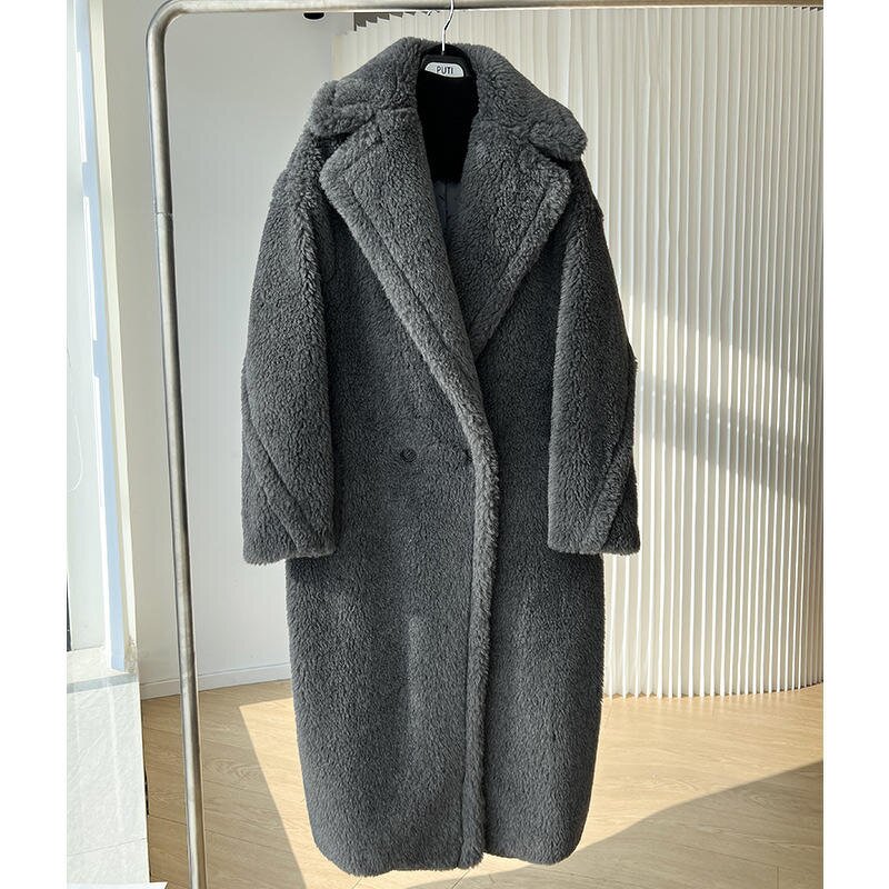 Women's Wool Coat Manufacturer - Winter High Quality Long Vintage Plus Size Double Breasted Wool Blend Coat