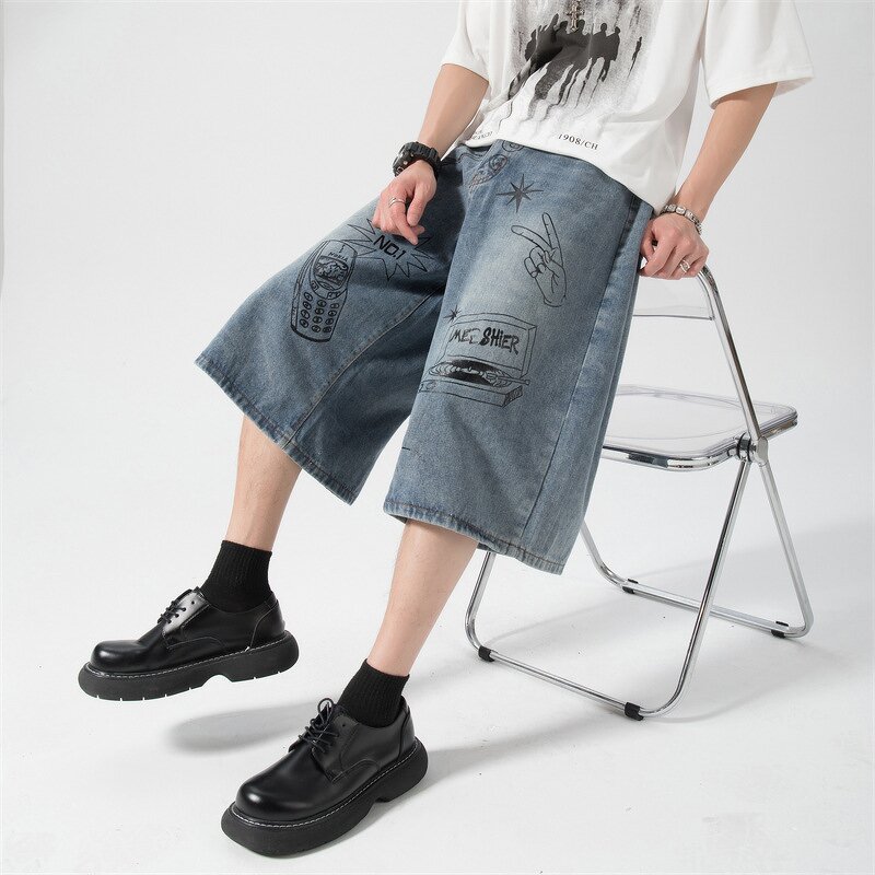 Men's Denim Jeans Manufacturer - New Custom Design Embossed Vintage Mid Wash Straight Soft Casual Pants