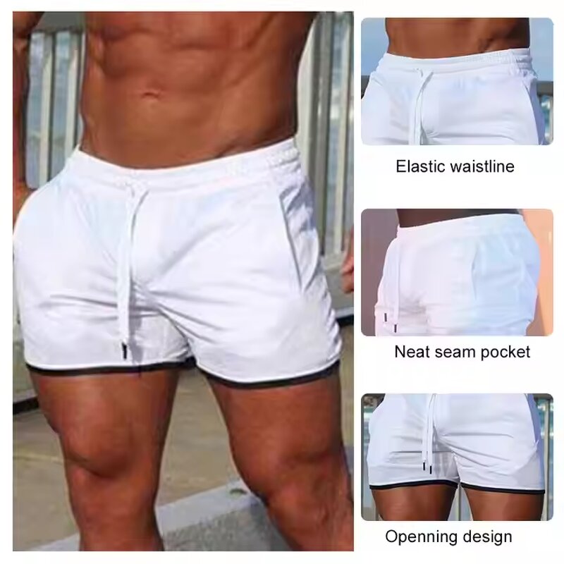 Men's Gym Shorts Manufacturer - Breathable Athletic Training Jogger Fitness Drawstring Closure Shorts