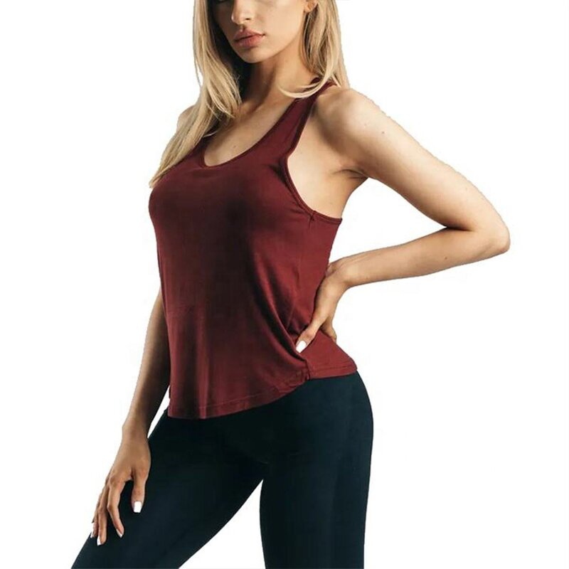 Women's Running Tank Top Manufacturer - Custom Logo Cotton Spandex Quick Dry Seamless Active Wear Top