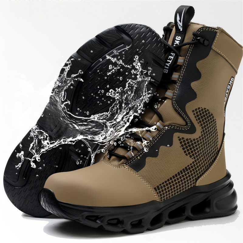 Industrial Safety Boots Manufacturer - Hot Sale Waterproof High-top Steel Toe Dust-proof Construction Shoes