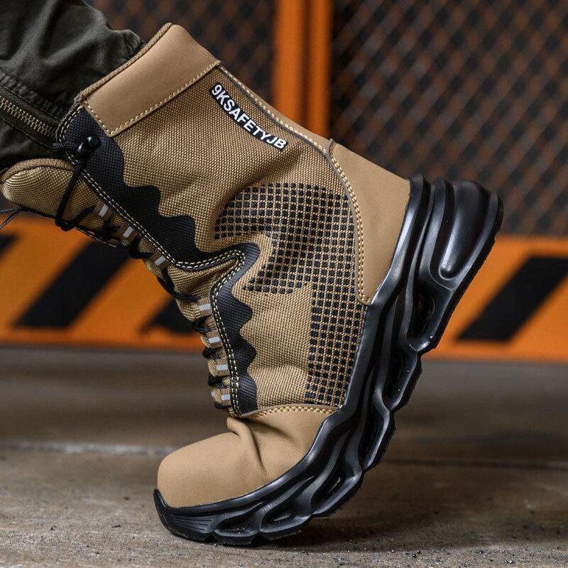 Mining Safety Boots Manufacturer - Hot Sale Dust-proof High-top Steel Toe Construction Work Shoes