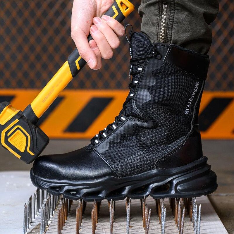 Mining Safety Boots Manufacturer - Hot Sale Dust-proof High-top Steel Toe Construction Work Shoes