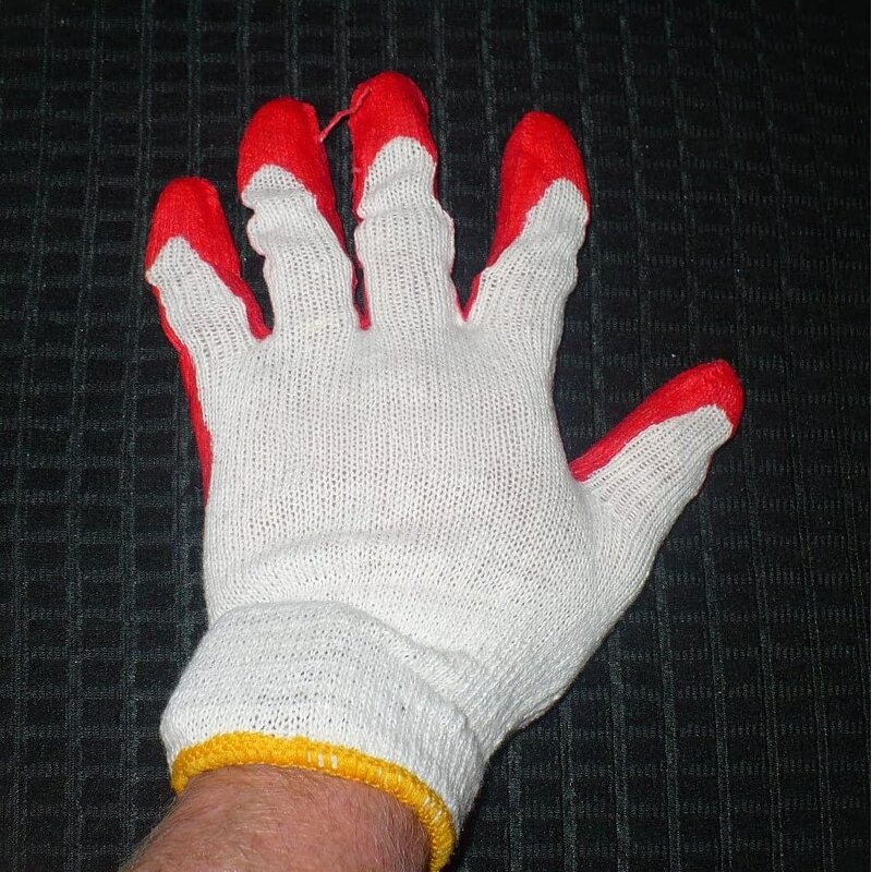 Nitrile Coated Gloves Manufacturer - 13G White Yarn Orange Rubber Custom Logo Nylon Core