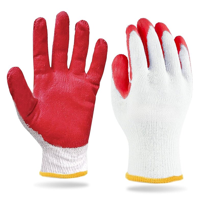 Nitrile Coated Gloves Manufacturer - 13G White Yarn Orange Rubber Custom Logo Nylon Core