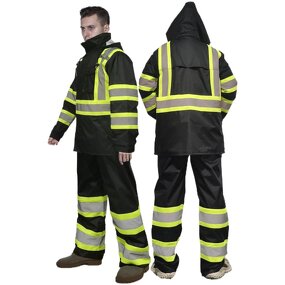 Rain Jacket Manufacturer - High Quality PU Waterproof Hooded Reflective Safety Hiking Raincoat