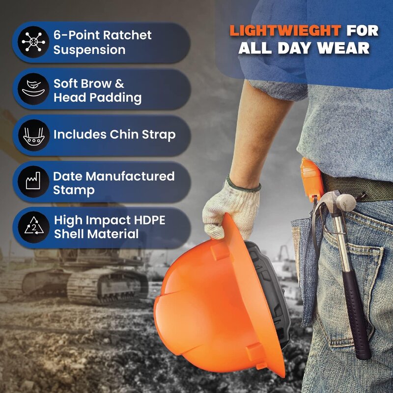 Construction Hard Hat Manufacturer - Ventilated Full Brim Type 2 Class G Engineering Mining ABS Helmet