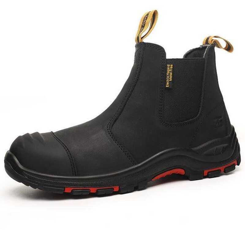 Leather Work Shoes Manufacturer - Men's Steel Toe Waterproof Synthetic Upper Rubber Insole All Seasons