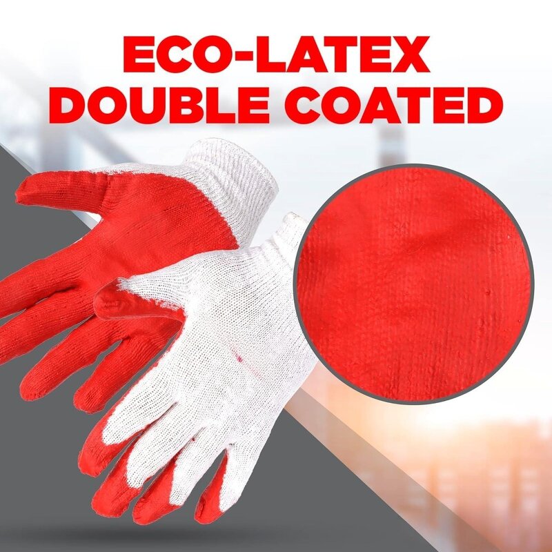 Nitrile Coated Gloves Manufacturer - 13G White Yarn Orange Rubber Custom Logo Nylon Core