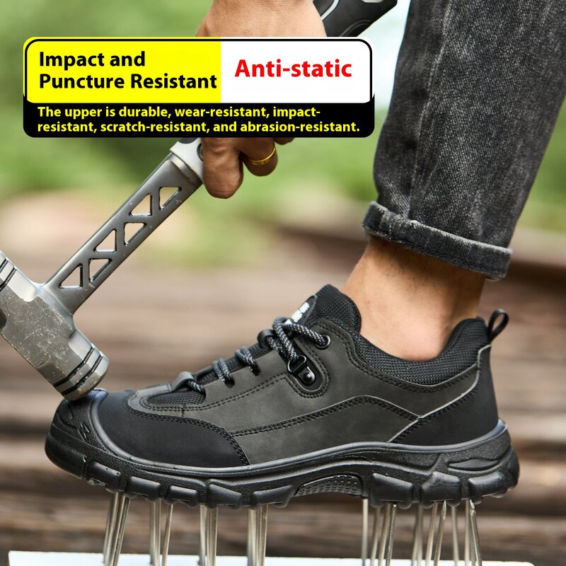 Work Safety Shoes Manufacturer - Men's 2025 New Lightweight Anti-Brute Force Anti-Piercing Steel Toe Shoes