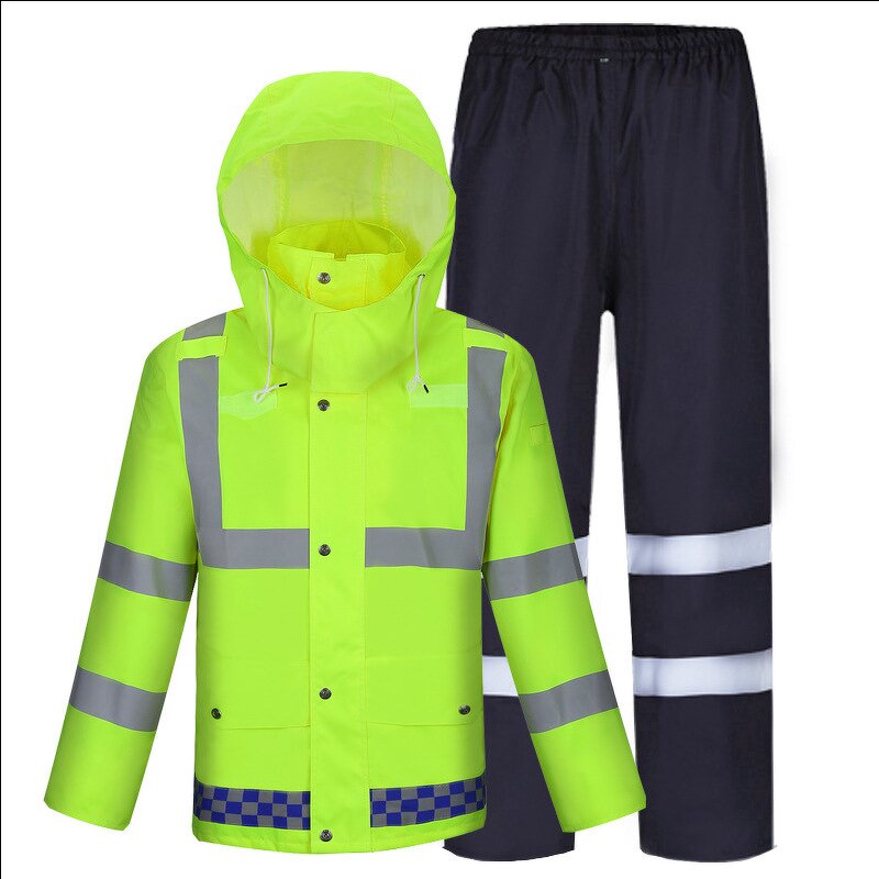 Reflective Raincoat Manufacturer - High Visibility Traffic Patrol Waterproof Workwear Uniform
