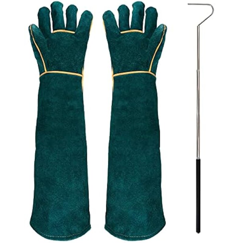 Pet Grooming Gloves Manufacturer - Anti-Bite Leather Safety for Bathing Dog Cat Bird Snake Lizard