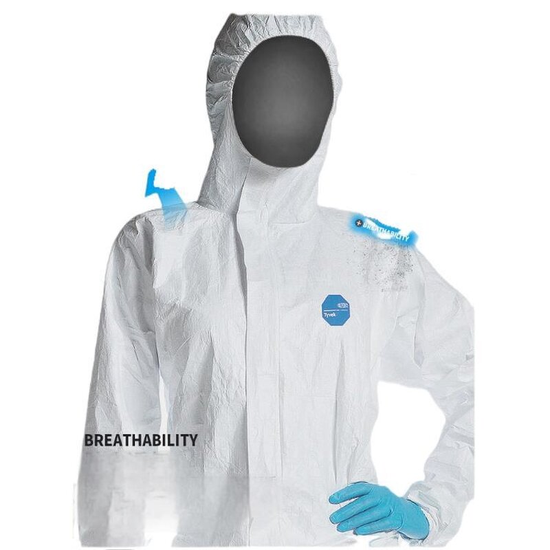 Tyvek Chemical Suits Manufacturer - DuPont 1422A Breathable Safety Equipment Protective Suits