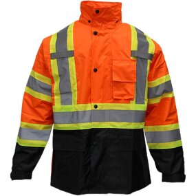 Safety Work Suits Manufacturer - High Visibility Black Bottom Reflective Jacket Pants Detachable Hood