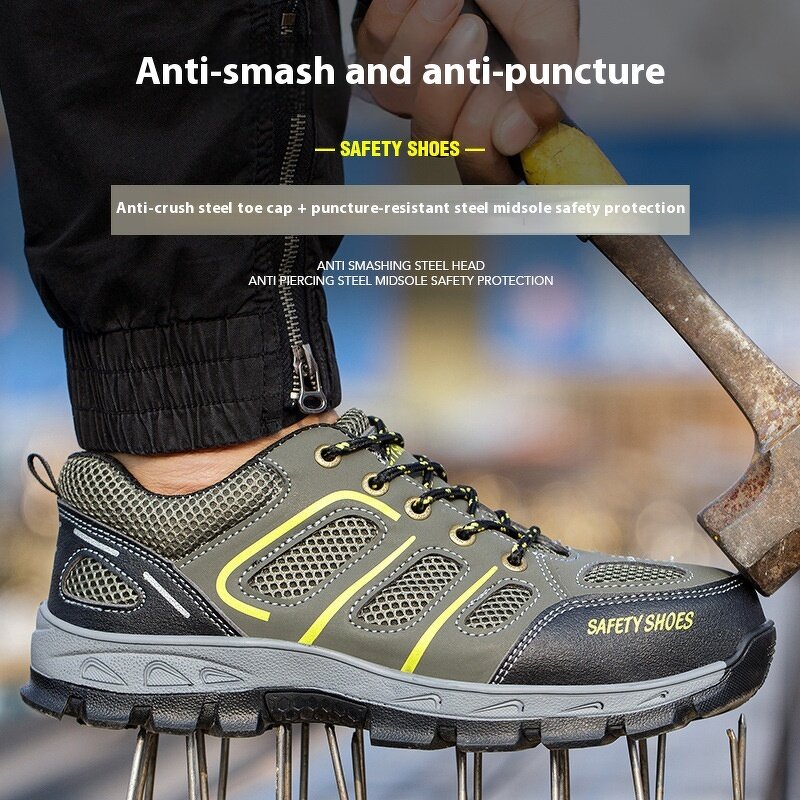Summer Safety Work Shoes Manufacturer - Men Women Breathable Steel Baotou Anti-smashing Anti-puncture Shoes
