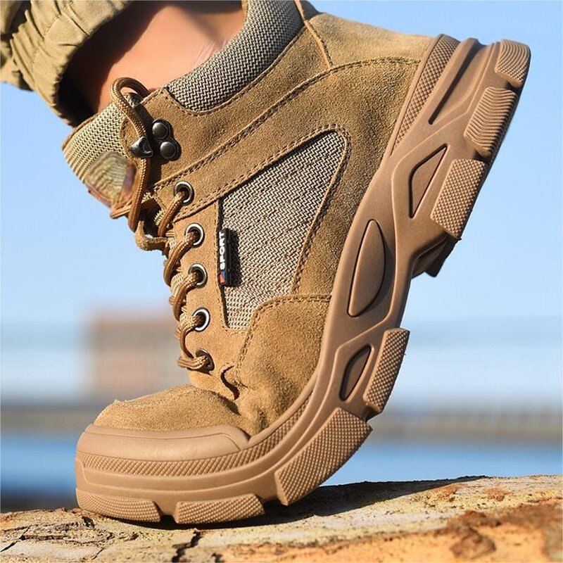 Safety Chelsea Boots Manufacturer - Men's Winter Nubuck Leather Steel Toe Hiking Work Shoes