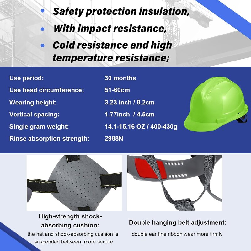 ABS Hard Hat Manufacturer - Unisex EN397 Certified HDPE Head Protection for Construction Industry